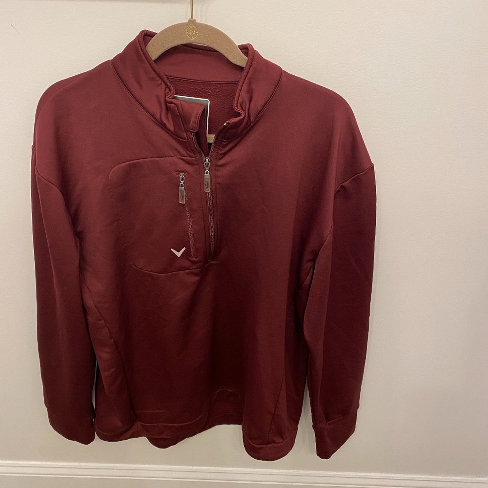 Callaway Weather Series Men’s Red Long Sleeve Zip Up Pullover Size XL